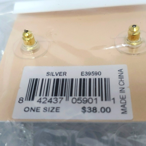 Rebecca Minkoff Glitter Resin Frontal Hoop Earrings silver - Picture 4 of 7